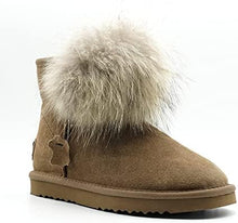 Lade das Bild in den Galerie-Viewer, OB0561 Camel OOG Damen Lederboots mit Fell