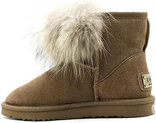 Lade das Bild in den Galerie-Viewer, OB0561 Camel OOG Damen Lederboots mit Fell
