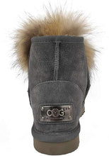 Lade das Bild in den Galerie-Viewer, OB0561 Grey OOG Damen Lederboots mit Fell