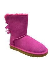 Lade das Bild in den Galerie-Viewer, OB060 Lila OOG Damen Leder Boots mit Schleifen