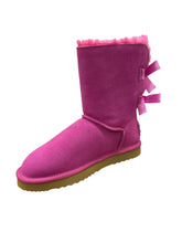 Lade das Bild in den Galerie-Viewer, OB060 Lila OOG Damen Leder Boots mit Schleifen