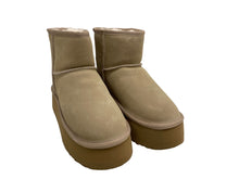 Lade das Bild in den Galerie-Viewer, OB5864 Mini Designer Boots aus Leder, Lammfell mit Plateau Sohle