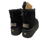 Lade das Bild in den Galerie-Viewer, OB5864 Mini Designer Boots aus Leder, Lammfell mit Plateau Sohle