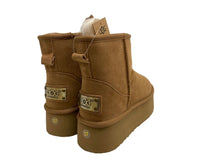 Lade das Bild in den Galerie-Viewer, OB5864 Mini Designer Boots aus Leder, Lammfell mit Plateau Sohle