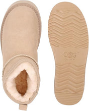 Lade das Bild in den Galerie-Viewer, OB5888 Beige OOG Damen Leder Boots mit Teddyfell