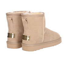 Lade das Bild in den Galerie-Viewer, OB58541 Beige OOG Mini Damen Leder Boots EU