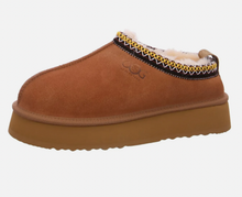 Lade das Bild in den Galerie-Viewer, OBTC26 Camel OOG Cozy Hausschuhe aus Echten Leder mit Plateausohle EU