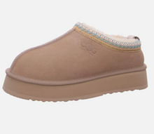 Lade das Bild in den Galerie-Viewer, OBTC26 Beige OOG Cozy Hausschuhe aus Echten Leder mit Plateausohle EU