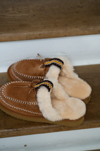 Lade das Bild in den Galerie-Viewer, OB5088 Camel Cozy Hausschuhe aus Echten Leder mit Plateausohle EU
