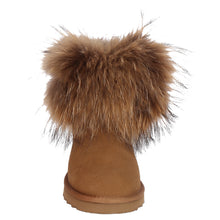 Lade das Bild in den Galerie-Viewer, OB0541 Camel OOG Damen Leder Boots mit Fell