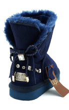 Lade das Bild in den Galerie-Viewer, OB0691 Blue Kinder Boots mit Schleife/Stein