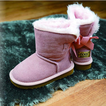 Lade das Bild in den Galerie-Viewer, OB0681 Rosa Kinder Boots mit Schleife