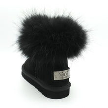 Lade das Bild in den Galerie-Viewer, OB0541 Black/Black OOG Damen Leder Boots mit Fell