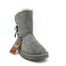 Lade das Bild in den Galerie-Viewer, OB0691 Grey Kinder Boots mit Schleife/Stein