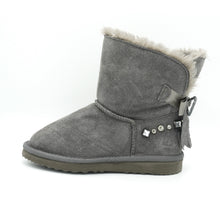 Lade das Bild in den Galerie-Viewer, OB0691 Grey Kinder Boots mit Schleife/Stein