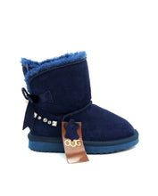 Lade das Bild in den Galerie-Viewer, OB0691 Blue Kinder Boots mit Schleife/Stein