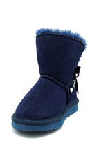 Lade das Bild in den Galerie-Viewer, OB0691 Blue Kinder Boots mit Schleife/Stein