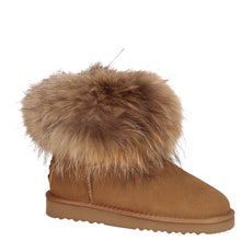 Lade das Bild in den Galerie-Viewer, OB0541 Camel OOG Damen Leder Boots mit Fell