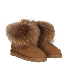 Lade das Bild in den Galerie-Viewer, OB0541 Camel OOG Damen Leder Boots mit Fell