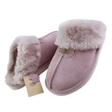 Lade das Bild in den Galerie-Viewer, OBTC064 OOG Damen Leder Hausschuhe mit Lammfell
