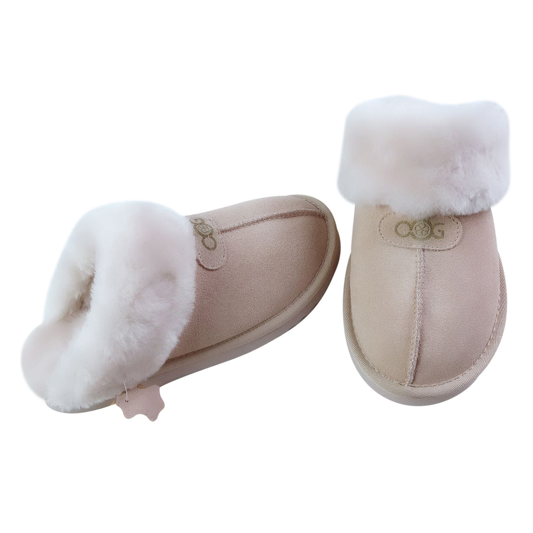 OBTC064 OOG Damen Leder Hausschuhe mit Lammfell