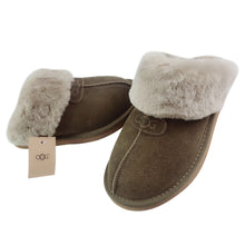 Lade das Bild in den Galerie-Viewer, OBTC064 OOG Damen Leder Hausschuhe mit Lammfell
