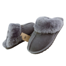 Lade das Bild in den Galerie-Viewer, OBTC064 OOG Damen Leder Hausschuhe mit Lammfell
