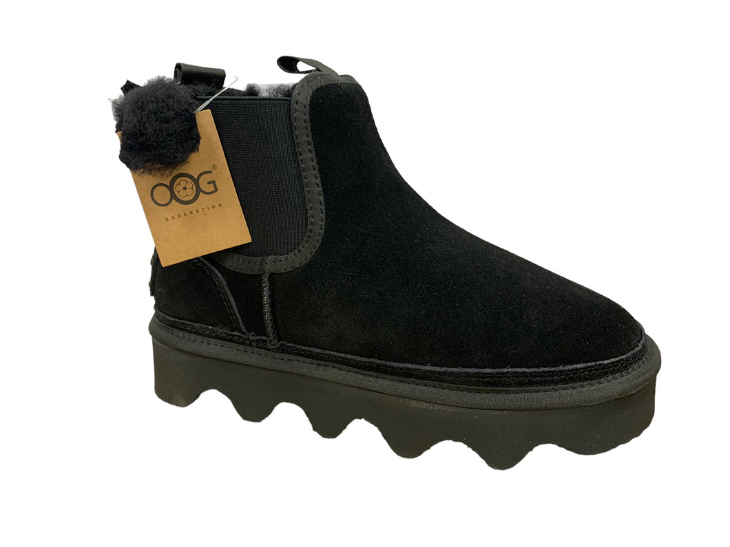 OB5886 Black OOG Chelsea Lederboots