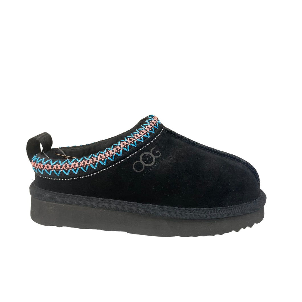 OBTC16 Black OOG Cozy Hausschuhe aus Echten Leder