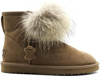 OB0561 Camel OOG Damen Lederboots mit Fell