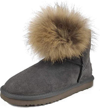 Lade das Bild in den Galerie-Viewer, OB0561 Grey OOG Damen Lederboots mit Fell
