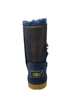 Lade das Bild in den Galerie-Viewer, OB14803 Bu-Blue OOG Damen Lederboots mit Diamanten-Knopf

