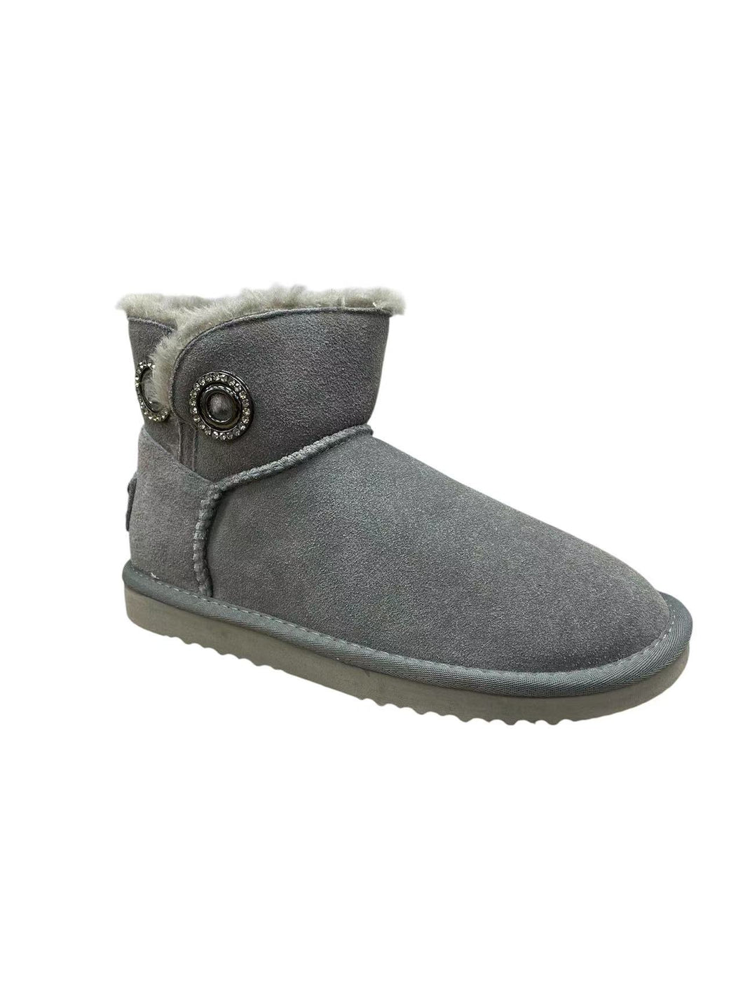 OB5806 Grey OOG Damen Mini Leder Boots