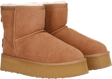 Lade das Bild in den Galerie-Viewer, OB5864 Camel OOG Leather Boots with Plateau EU
