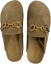 Lade das Bild in den Galerie-Viewer, OS1819 Beige OOG Damen Leder Hausschuhe Slipper Clogs
