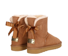 Lade das Bild in den Galerie-Viewer, OB61664 OOG Damen Lederboots mit Schleife und Lammfell EU
