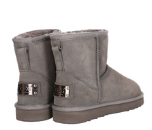 Lade das Bild in den Galerie-Viewer, OB58541 Grey OOG Mini Damen Leder Boots EU
