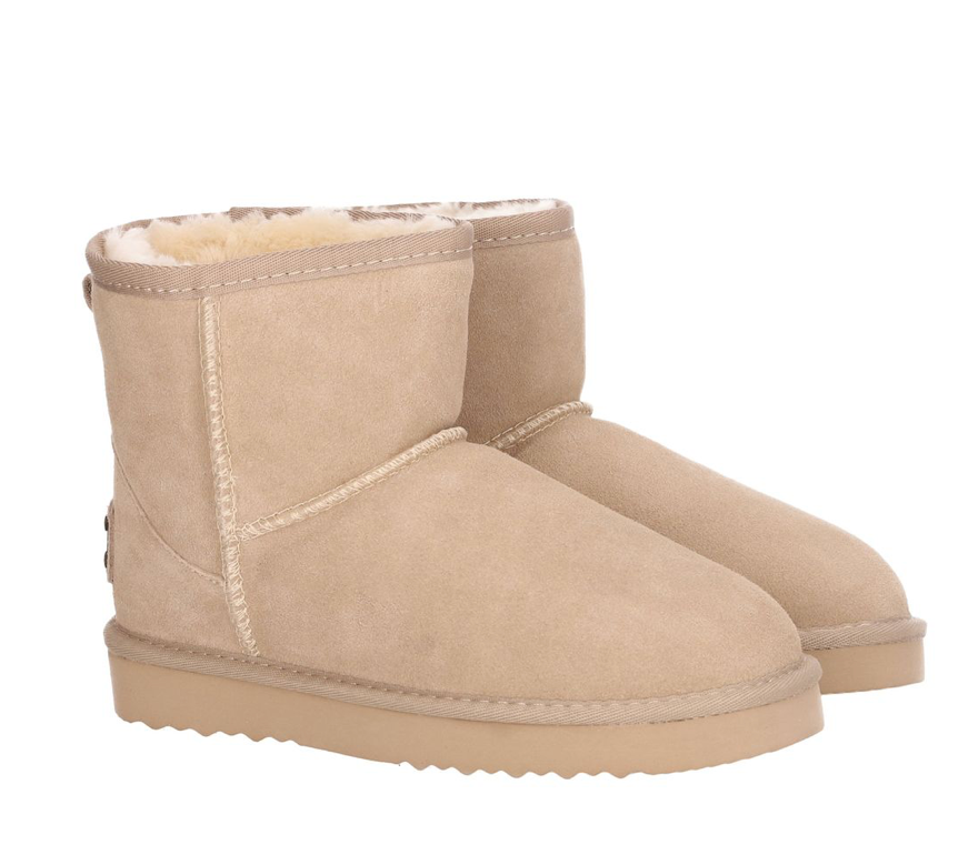 OB58541 Beige OOG Mini Damen Leder Boots EU