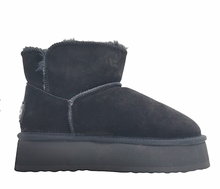 Lade das Bild in den Galerie-Viewer, OB59031 Black OOG Damen Leder Boots mit Teddyfell EU
