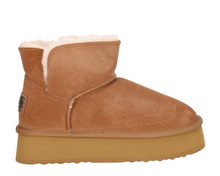 Lade das Bild in den Galerie-Viewer, OB59031 Camel OOG Damen Leder Boots mit Teddyfell EU

