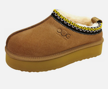 Lade das Bild in den Galerie-Viewer, OBTC26 Camel OOG Cozy Hausschuhe aus Echten Leder mit Plateausohle EU
