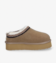 Lade das Bild in den Galerie-Viewer, OBTC26 Khaki OOG Cozy Hausschuhe aus Echten Leder mit Plateausohle EU
