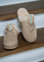 Lade das Bild in den Galerie-Viewer, OB5088 Beige Cozy Hausschuhe aus Echten Leder mit Plateausohle EU
