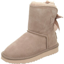 Lade das Bild in den Galerie-Viewer, OB6166 Flamingo Hell OOG Damen Leder Boots mit Schleife
