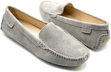 Lade das Bild in den Galerie-Viewer, OOG Damen Klassisch Wildleder Krawatte Penny Loafers Gemütlich Handgefertigt Damen Mokassins Slippers
